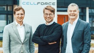 Die Geschäftsführung der Cellforce Group: Dr. Markus Gräf (COO), Wolfgang Hüsken (CFO) und Thönnessen (CTO)